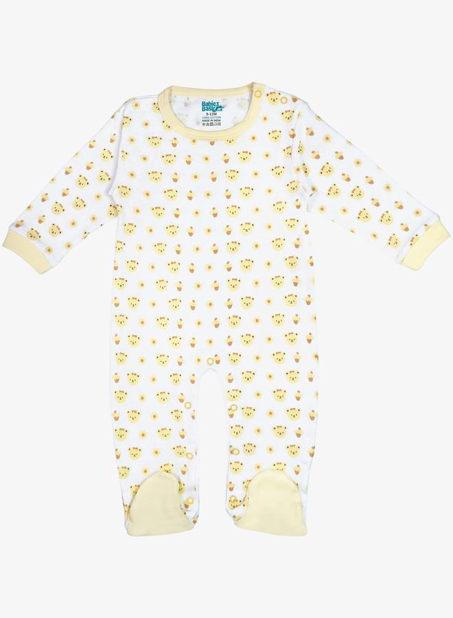 بابيز_بيسك طقم 5 قطع - مريلة، رومبر، قفازات، قبعة، وبدلة نوم - Image 2